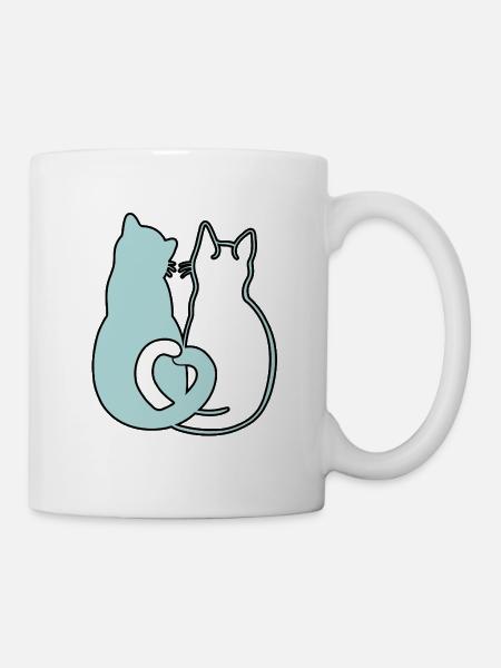 Duo-Katzen. - Tasse - Weiß