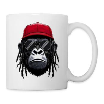 Cool Gorilla Hip Hop Rap Rappeur Lunettes de soleil - Mug blanc - blanc - Droite