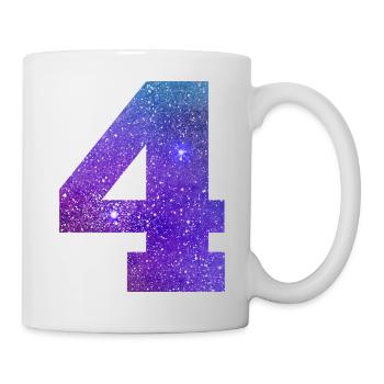 Numéro 4 galaxie - Mug blanc - blanc - Droite
