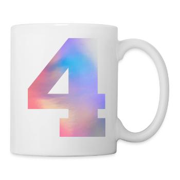 Numéro 4 coloré - Mug blanc - blanc - Droite