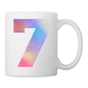 Numéro 7 coloré - Mug blanc - blanc - Droite