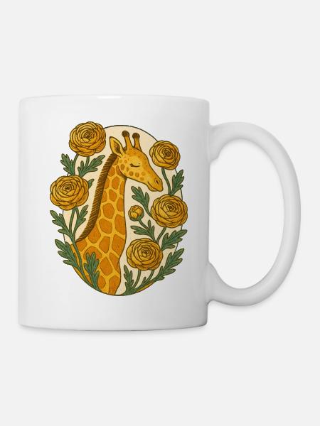 Retro Giraffe - Tasse - Weiß
