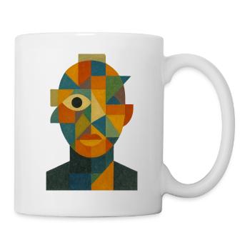 Abstraktes Gesicht - Tasse - Weiß - Rechts