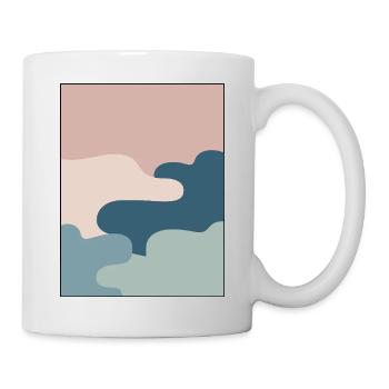 Pastell Muster Abstrakte Formen Kunst Wolken Farbe - Tasse - Weiß - Rechts