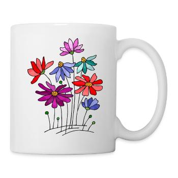 Blumen - Tasse - Weiß - Rechts
