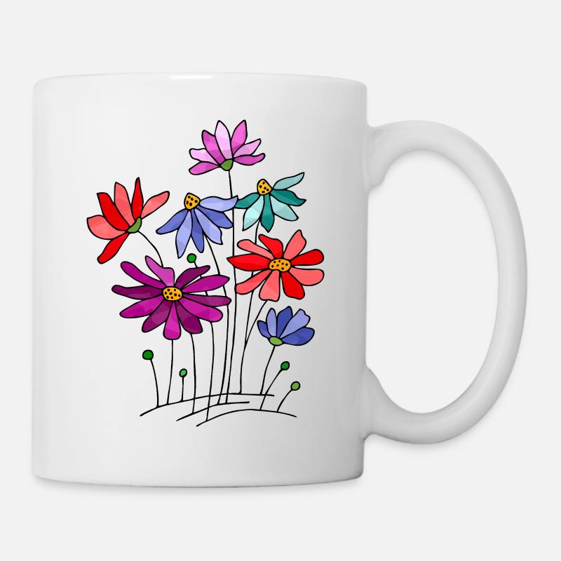 Blumen - Tasse - Weiß