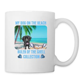 My dog on the beach - Mug - white - Right