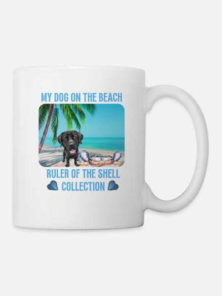 Mon chien sur la plage - Mug blanc - blanc