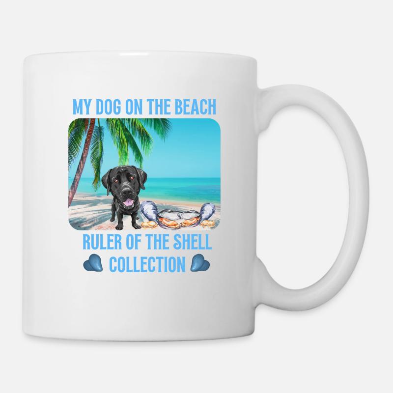 My dog on the beach - Mug - white