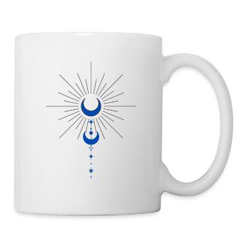 Peace symbol with moon - Mug - white - Right
