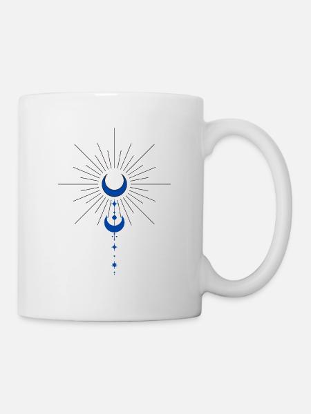 Peace symbol with moon - Mug - white