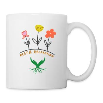 Relax Blumen Design - Tasse - Weiß - Rechts
