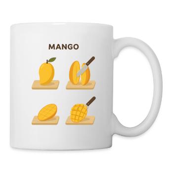 Mango Frucht lecker Geschenk - Tasse - Weiß - Rechts