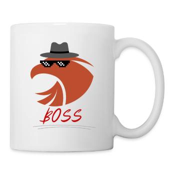 Aigle avec lunettes de soleil et chapeau - Mug blanc - blanc - Droite