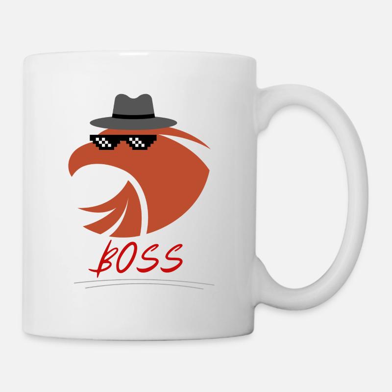 Aigle avec lunettes de soleil et chapeau - Mug blanc - blanc