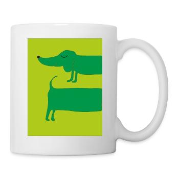 dackelhund gruen - Tasse - Weiß - Rechts