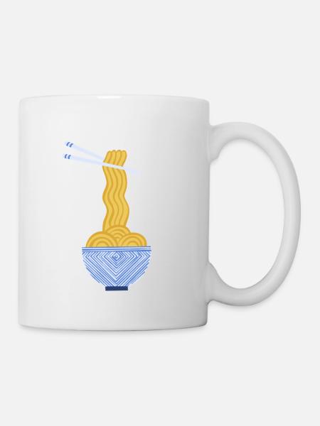 japanische nudeln - Tasse - Weiß
