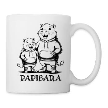 Papibara Papi Capybara Vater Lustig Papa Vatertag - Tasse - Weiß - Rechts