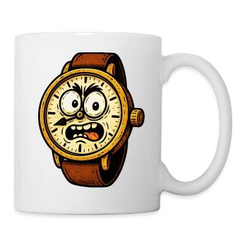 Une montre-bracelet de bande dessinée qui a l’air aigre - Mug blanc - blanc - Droite