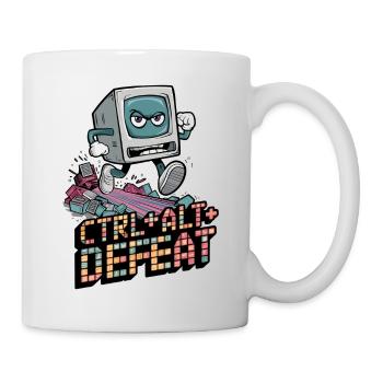 Ctrl Alt Defeat Retro Angry Computer Art - Mug - white - Right