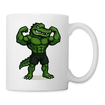 krokodil fitness - Tasse - Weiß - Rechts