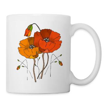 Blumen - Tasse - Weiß - Rechts