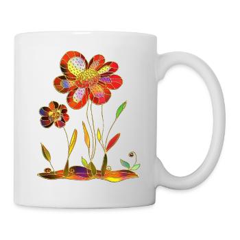 Blumen - Tasse - Weiß - Rechts