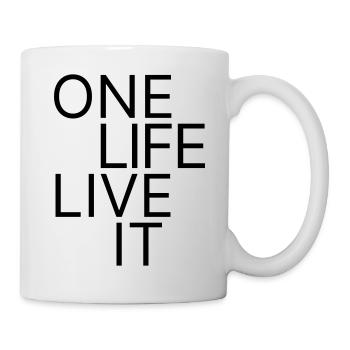 "One Life. Live It." Motivational T-Shirt - Mug - white - Right