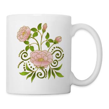 Blumen - Tasse - Weiß - Rechts