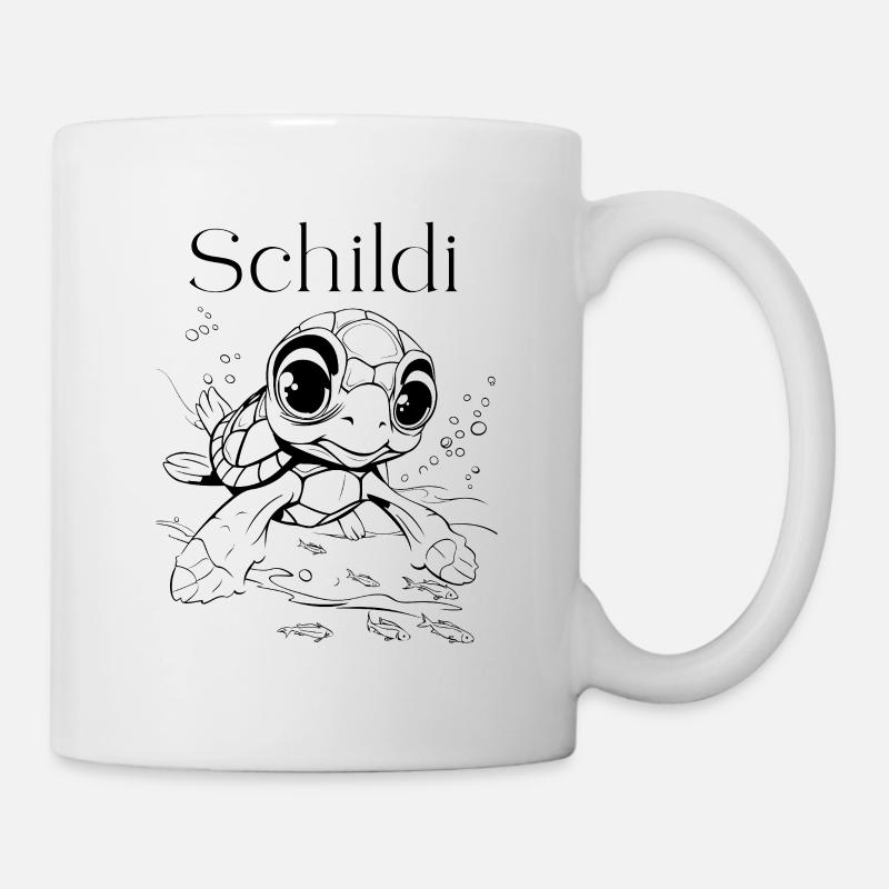 Kleine Schildi die Schildkröte - Tasse - Weiß