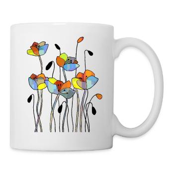 Blumen - Tasse - Weiß - Rechts