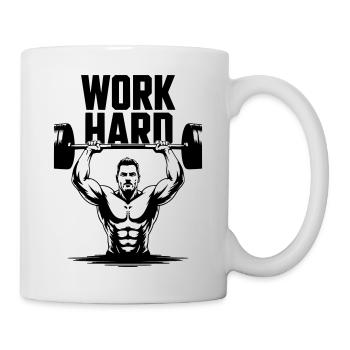 Hard Work - Fitness Motivation - Tasse - Weiß - Rechts