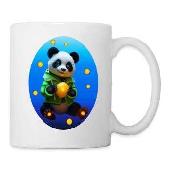 Cyber Panda mit Neon Zitrone - Tasse - Weiß - Rechts