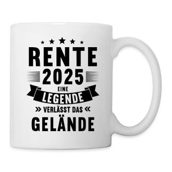 Rente 2025 Eine Legende verlässt Gelände Pensioner - Tasse - Weiß - Rechts