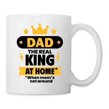 Papa, le vrai roi à la maison - Mug blanc - blanc - Droite