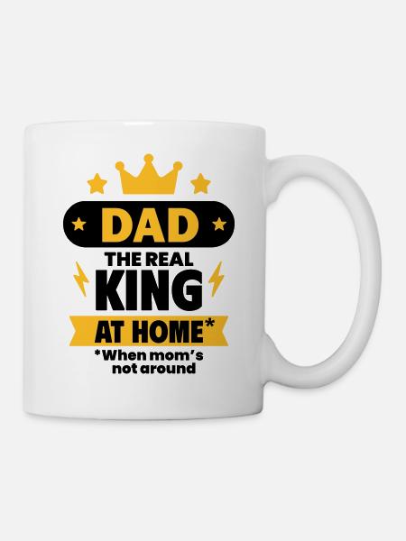Papa, le vrai roi à la maison - Mug blanc - blanc