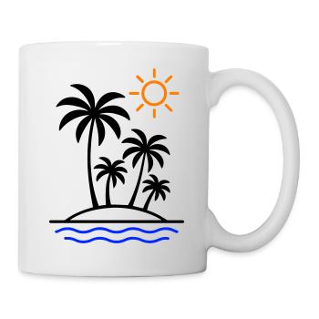 Palmiers d’été de l’île - Mug blanc - blanc - Droite