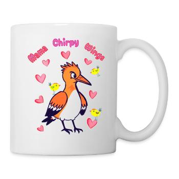 Mama Chirpy Wings : Oiseau de dessin animé - Mug blanc - blanc - Droite