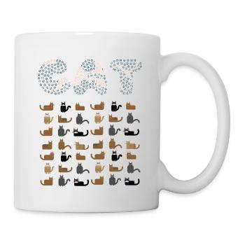 CAT-Mosaik-Briefe - Tasse - Weiß - Rechts