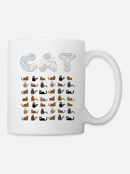CAT-Mosaik-Briefe - Tasse - Weiß