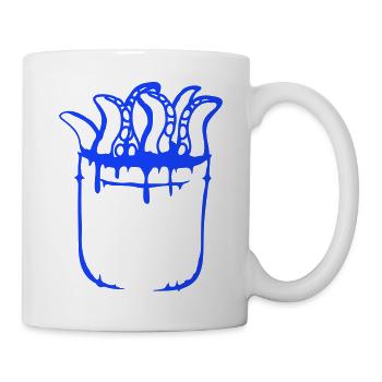 Tentacle Chest Pocket Octopus Monster Shirt Bag - Mug - white - Right