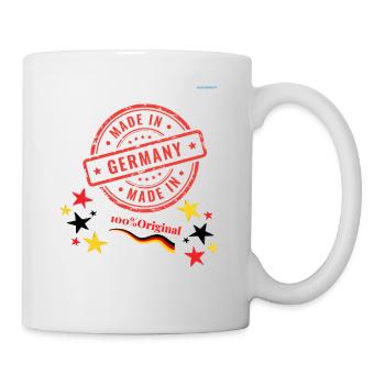 Made in GermanyMadStamp Design mit Sternen und Flagge - Tasse - Weiß - Rechts