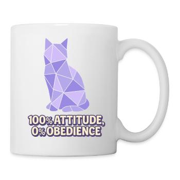 Chat géométrique – 100% Attitude - Mug blanc - blanc - Droite