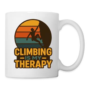 Climbing My Therapy – Retro Climbing Design - Mug - white - Right