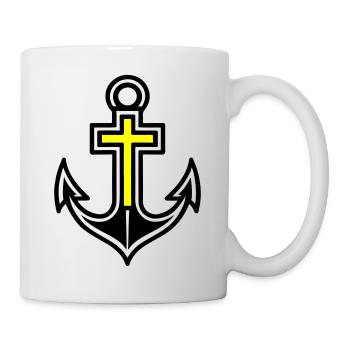 Anker Kreuz Symbol - Tasse - Weiß - Rechts