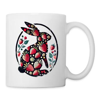 Erdbeer-Hase Hase - Tasse - Weiß - Rechts