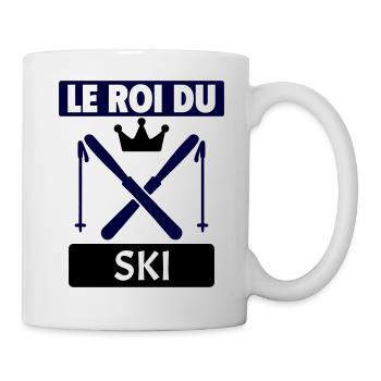 Le roi du ski Skieur Montagne Sports d'hiver Noël - Mug blanc - blanc - Droite