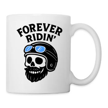 Biker Totenkopf Motorrad - Tasse - Weiß - Rechts