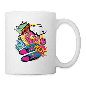 YEESS! - Colorful pop art & comic book explosion - Mug blanc - blanc - Droite