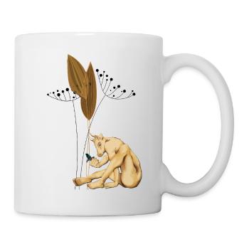 Centaure lié aux graines avec des gousses séchées - Mug blanc - blanc - Droite